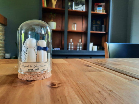 Cadeau de mariage - cloche en verre- souvenir personnalisé